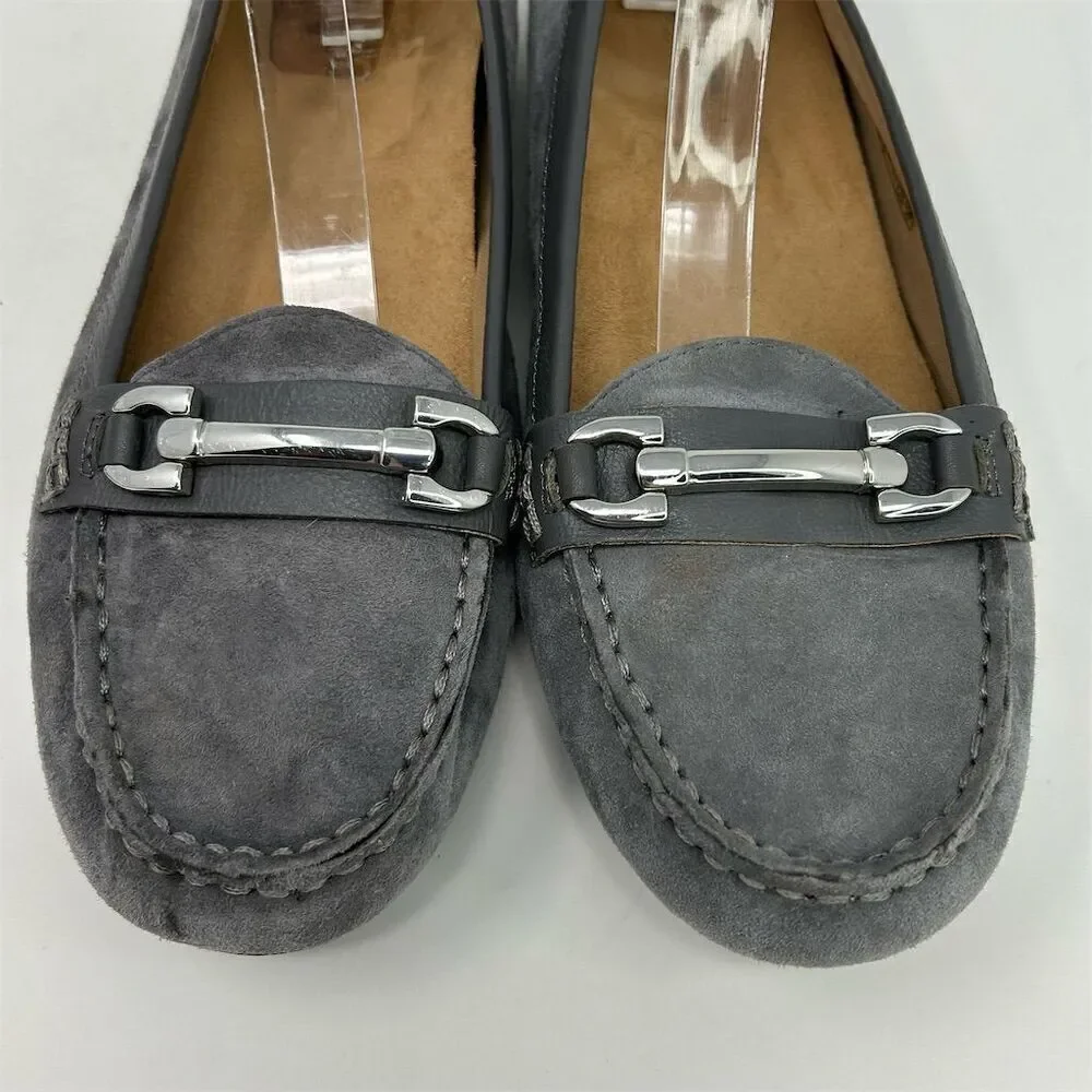 Vionic Women's Kenya Slip On Gray Loafers 9.5 Slip-On with Orthaheel Technology